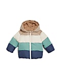 Colour Block Hooded Coat (0-3 Yrs)