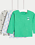 3pk Pure Cotton Racing Car Tops (0-3 Yrs)