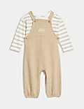 2pc Pure Cotton Dungaree Outfit (0 Mnths - 3 Yrs)