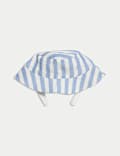 2pc Pure Cotton Blue Striped Romper Outfit (0-3 Yrs)