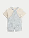 2pc Pure Cotton Striped Bibshort (0-3 Yrs)