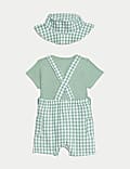 3-teiliges Outfit aus reiner Baumwolle mit Peter Rabbit™-Motiv und Gingham-Muster (0–3 J.)