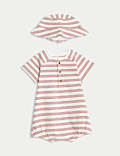 2pc Pure Cotton Striped Romper Outfit (0-3 Yrs)