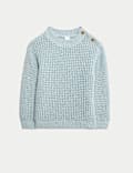 Pullover aus reiner Baumwolle mit offenem Maschengewebe (0–3 J.)