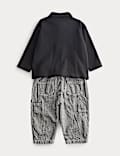 Pure Cotton Long Sleeve Polo Shirt & Trousers Outfit (0-3 Yrs)