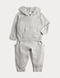 Ensemble top en maille à capuche et pantalon de jogging (jusqu’au 3 ans)