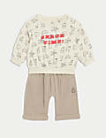 2pc Pure Cotton Snack Time Outfit (0-3 Yrs)
