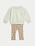 Outfit mit hohem Baumwollanteil und Croissant-Motiv (0–3&nbsp;J.)