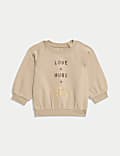 Cotton Rich Love & Hugs Slogan Sweatshirt (0-3 Yrs)