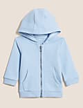 Sweat en coton uni à capuche (jusqu’au 3&nbsp;ans)