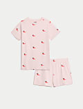 Pure Cotton Chilli Print Short Pyjamas (7-14 Yrs)