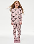 Pure Cotton Bow Print Pyjamas (1-14 Yrs)