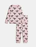 Pure Cotton Bow Print Pyjamas (1-14 Yrs)