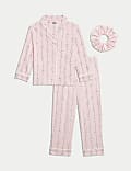 Cotton Modal Heart Pyjamas with Scrunchie (3-16 Yrs)