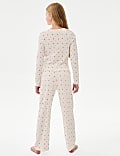 Pure Cotton Ditsy Floral Ribbed Pyjamas (6-16 Yrs)