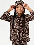 Satin Leopard Pyjamas and Eye Mask (3-16 Yrs)