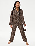 Satin Leopard Pyjamas and Eye Mask (3-16 Yrs)