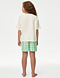 Pure Cotton Strawberry & Checked Pyjamas (3-16 Yrs)
