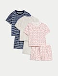 3pk Cotton Rich Fruit Striped Pyjama Sets (6-16 Yrs)