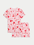 Pyjashort enfants 100 % coton à motif graphique fruit (du 1 au 16 ans)