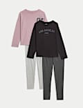 2pk Cotton Rich Slogan Pyjama Sets (6-16 Yrs)