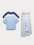 3pk Pure Cotton Checked Pyjama Sets (1-16 Yrs)