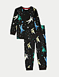 Pure Cotton Glow In The Dark Space Pyjamas (1-8 Yrs)
