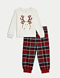 Reindeer Waffle Christmas Pyjamas (1-8 Yrs)