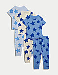 3pk Pure Cotton Star Pyjama Sets (1-8 Yrs)