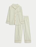 Pure Cotton Striped Revere Pyjamas (9 Mths - 10Yrs)