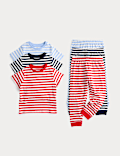 3pk Pure Cotton Striped Pyjama Sets (1-8 Yrs)