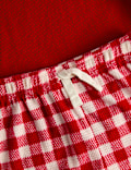 Pyjama à motif voiture de Noël et carreaux Vichy (du 1 au 8 ans)