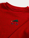 Pyjama à motif voiture de Noël et carreaux Vichy (du 1 au 8 ans)