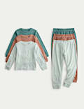 Lot de 3 ensembles pyjamas en coton côtelé extensible