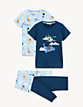 2pk Pure Cotton Transport Pyjama Sets (1-8 Yrs)