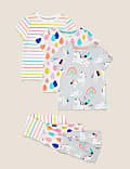 3pk Pure Cotton Unicorn Pyjama Sets (1-7 Yrs)
