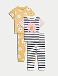 2pk Pure Cotton Floral and Stripe Pyjama Sets (1-8 Yrs)