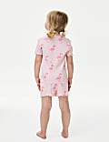 Pyjama en coton côtelé à motif flamant rose (du 1 au 8&nbsp;ans)