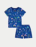 Pure Cotton Glow in the Dark Heart Pyjamas (1-8 Yrs)