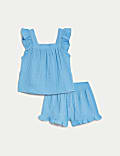 Pure Cotton Frill Pyjamas (12 Mths - 8 Yrs)