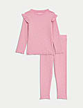 Cotton Rich Spotted Rib Pyjamas (1-8 Yrs)