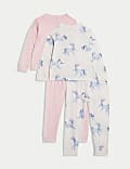 2pk Pure Cotton Unicorn & Heart Pyjama Sets (1-8 Yrs)
