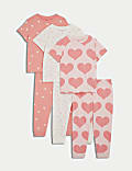 Lot de 3&nbsp;pyjamas 100&nbsp;% coton à motif cœurs (du 1&nbsp;au 16&nbsp;ans)