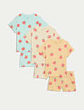 3pk Pure Cotton Fruit Pyjama Sets (1-8 Yrs)