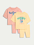 2pk Cotton Rich Printed Pyjama Sets (1-8 Yrs)
