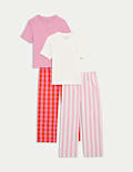 2pk Cotton Rich Patterned Pyjama Sets (1-16 Yrs)