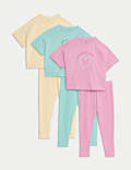 3pk Pure Cotton Heart Pyjama Sets (1-8 Yrs)