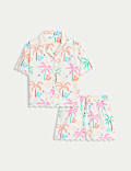 Pure Cotton Palm Tree Pyjamas (1-16 Yrs)