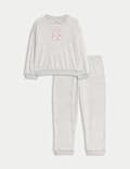 Pyjama en velours avec texte (du 1 au 8 ans)