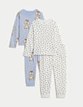Ensemble 2 pièces pyjamas en coton extensible à petits pois (du 12 mois au 8 ans)